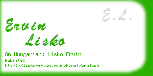 ervin lisko business card